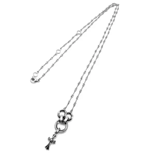 Chrome-Hearts-18K-White-Gold-Twist-Waist-Chain-With-Silver-Babyfat-Cross-1