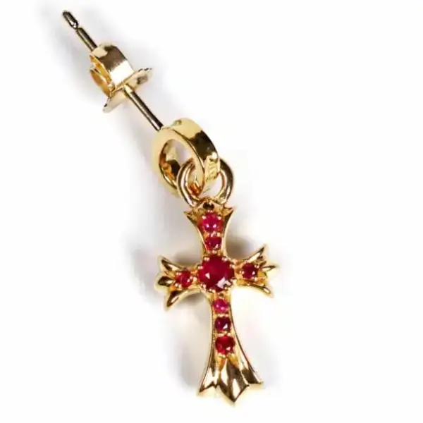 CH 22K Gold Baby Cross Charm Earrings