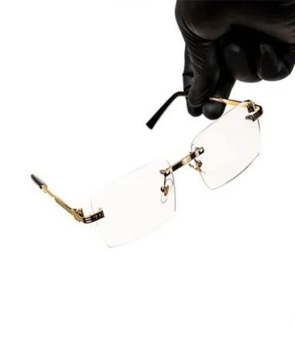 Chrome Hearts Luxury Glasses Diamond Cut Gold Frame