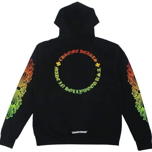 Chrome Hearts Floral Sleeve Gradient Made Hollywood Hoodie Black/Gradient