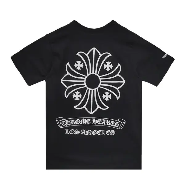 Chrome Hearts Los Angeles Exclusive Scroll Label Cross Short Sleeve T-Shirt