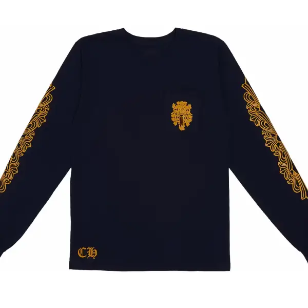 Chrome Hearts V89 Dagger L/S Navy/Yellow