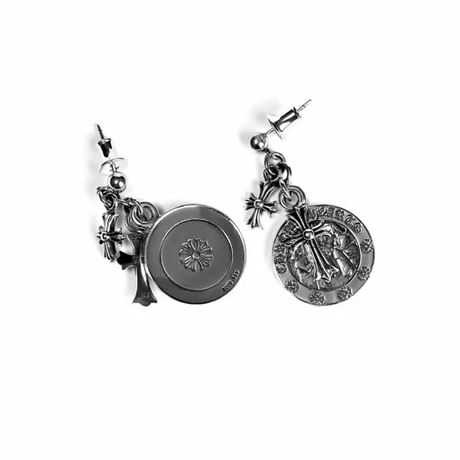 Chrome Hearts CROSS ANGEL MEDALLION EARRING